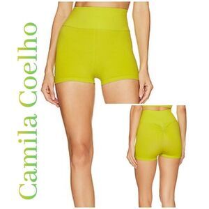 NWOT Camila Coelho Yana 2 Inch Hot Short in Chartreuse